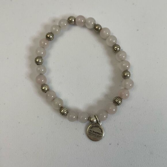 Alex and Ani| White Jade| Silver accent|Stretch bracelet - Picture 3 of 11